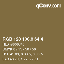 カラーコード: RGB 128 108.8 64.4 | qconv.com