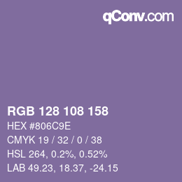 Farbcode: RGB 128 108 158 | qconv.com