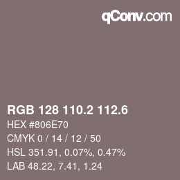 カラーコード: RGB 128 110.2 112.6 | qconv.com