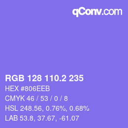 カラーコード: RGB 128 110.2 235 | qconv.com