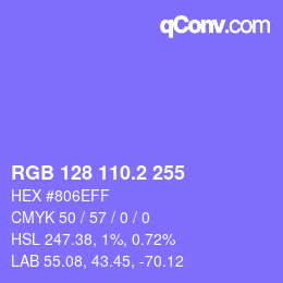 カラーコード: RGB 128 110.2 255 | qconv.com