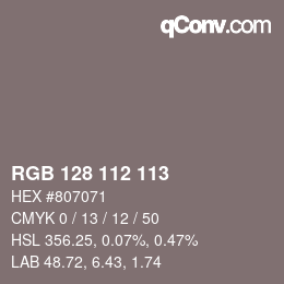 Código de color: RGB 128 112 113 | qconv.com