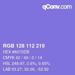 Color code: RGB 128 112 219 | qconv.com