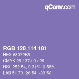 カラーコード: RGB 128 114 181 | qconv.com