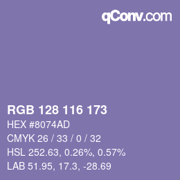 Color code: RGB 128 116 173 | qconv.com