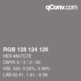 Code couleur: RGB 128 124 126 | qconv.com