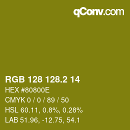 カラーコード: RGB 128 128.2 14 | qconv.com