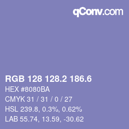 カラーコード: RGB 128 128.2 186.6 | qconv.com