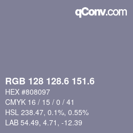カラーコード: RGB 128 128.6 151.6 | qconv.com