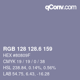 カラーコード: RGB 128 128.6 159 | qconv.com