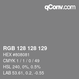 颜色代码: RGB 128 128 129 | qconv.com