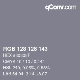 颜色代码: RGB 128 128 143 | qconv.com