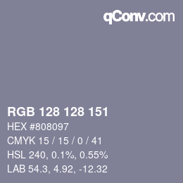 Color code: RGB 128 128 151 | qconv.com