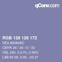 カラーコード: RGB 128 128 172 | qconv.com
