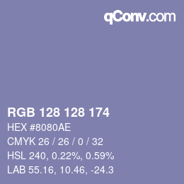 カラーコード: RGB 128 128 174 | qconv.com