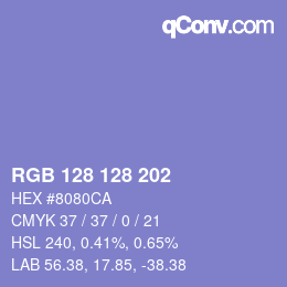 Color code: RGB 128 128 202 | qconv.com