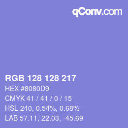 Color code: RGB 128 128 217 | qconv.com
