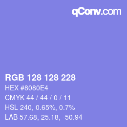 Color code: RGB 128 128 228 | qconv.com