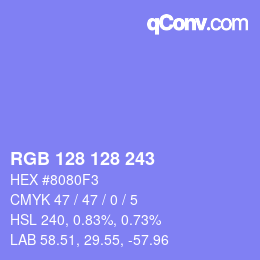 Color code: RGB 128 128 243 | qconv.com