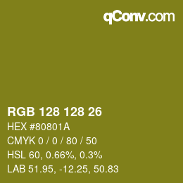 Color code: RGB 128 128 26 | qconv.com