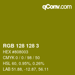 颜色代码: RGB 128 128 3 | qconv.com