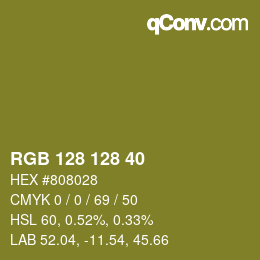 Color code: RGB 128 128 40 | qconv.com