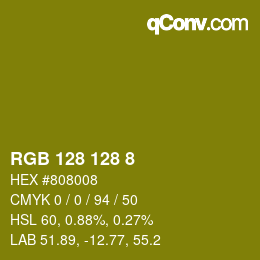 カラーコード: RGB 128 128 8 | qconv.com