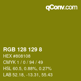 カラーコード: RGB 128 129 8 | qconv.com