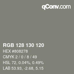Farbcode: RGB 128 130 120 | qconv.com