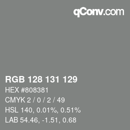 Farbcode: RGB 128 131 129 | qconv.com