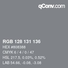 Color code: RGB 128 131 136 | qconv.com