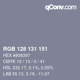 Color code: RGB 128 131 151 | qconv.com