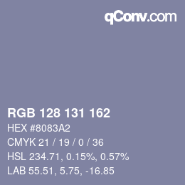 カラーコード: RGB 128 131 162 | qconv.com
