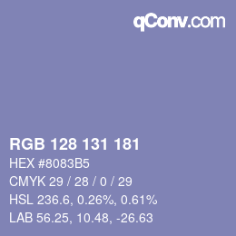 Color code: RGB 128 131 181 | qconv.com