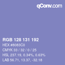 Color code: RGB 128 131 192 | qconv.com