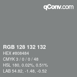 Color code: RGB 128 132 132 | qconv.com