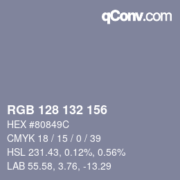 カラーコード: RGB 128 132 156 | qconv.com