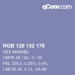 Color code: RGB 128 132 178 | qconv.com