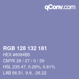 カラーコード: RGB 128 132 181 | qconv.com