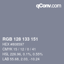 Color code: RGB 128 133 151 | qconv.com