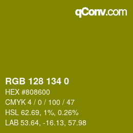 カラーコード: RGB 128 134 0 | qconv.com