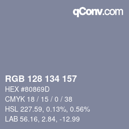Color code: RGB 128 134 157 | qconv.com