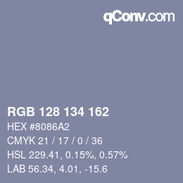 Color code: RGB 128 134 162 | qconv.com