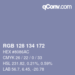 カラーコード: RGB 128 134 172 | qconv.com