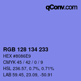 Color code: RGB 128 134 233 | qconv.com