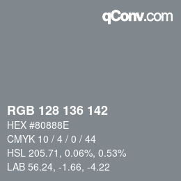 Code couleur: RGB 128 136 142 | qconv.com