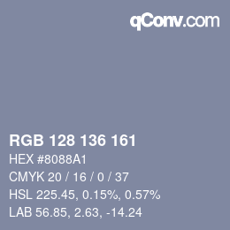 Color code: RGB 128 136 161 | qconv.com