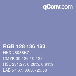 Color code: RGB 128 136 183 | qconv.com