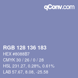 Color code: RGB 128 136 183 | qconv.com