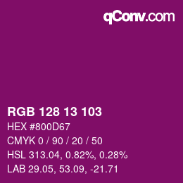 カラーコード: RGB 128 13 103 | qconv.com